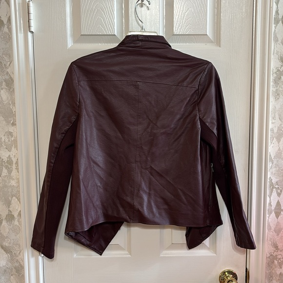 BB Dakota Burgundy faux leather jacket Sz L - Picture 3 of 3